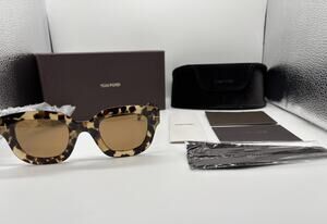 Tom Ford Pia TF659 56E Blonde Tortoise Havana Sunglasses Box Set Case Italy